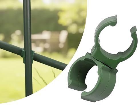 STREND PRO Pflanzenstab Drehverbinder Ø 11 mm - 10er Set | Kunststoff-Kupplung für Gartenstäbe & Rankhilfen | Stabilisator für Tomatenstützen & Kletterpflanzen | Verbinder Clips für Rankstäbe | Grün