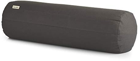 basaho Yoga Bolster Yogarolle | Bio-Baumwolle | Buchweizenschalen | Abnehmbarer und waschbarer Bezug | Yoga Rolle Yogakissen (Felsgrau)
