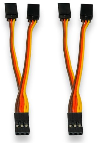 VUNIVERSUM 2 Stück Premium Servo Y Verlängerungskabel V Kabel Y-Kabel Verlängerung kompatibel mit JR Graupner Hitec 10cm 26AWG Modellbau