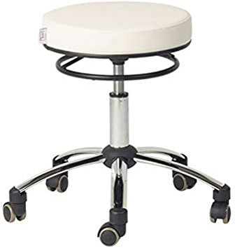Teqler T-135362weiss Rollhocker mit Ringauslöser