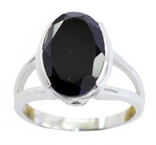 Gemsonclick Echte Schwarze Onyx Ring Sterling Silber Schmuck Oval Stein Lünette Stil handgemachte Größe H bis Z