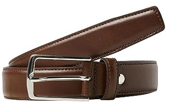 Herren Jack & Jones Legerer Echtleder Gürtel | Klassischer Leather Belt | mit Löcher JACCHRISTOPHER, Farben:Braun, Größe Gürtel:105