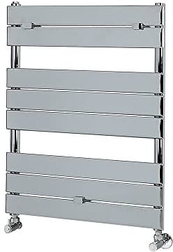 Milano Lustro Chrome Flat Panel Heated Towel Rail - 840mm x 600mm