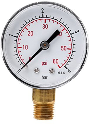 JunYe 0-60 psi mini pression de l'eau de filtre de spa de piscine de manomètre de piscine mesurant 1/4 NPT