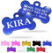 Ibera Gifts - Chapa Perro Grabada en Forma de Hueso, Placa Perro Personalizada para Perros y Gatos Pequeños y Medianos, Tamaño 30 x 20 mm, Chapa Identificativa Perro y Gato (Azul)