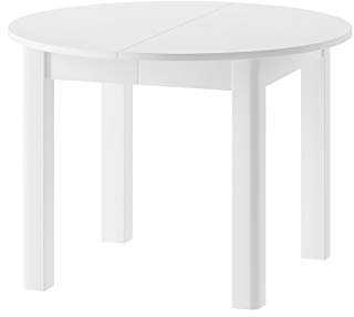 Furniture24 Tisch INDUS 105x76x105 cm cm Esstisch mit ausziehbarer Tischplatte auf 240 cm ausziehbar Küchentisch Oval Esszimmertisch Ausziehtisch (Weiß Matt)