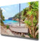 Traumhaftes Leinwandbild Insel Mallorca, Fischerboot - als 90x60cm großes Wandbild. Perfekt als Hintergrund und Deko für Wohnzimmer & Schlafzimmer. Aufgespannt auf 2cm Holzrahmen