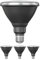 ledscom.de 4 piezas bombilla LED E27, PAR38 cuello corto, blanco (4200 K), 16,1 W, 1379lm, 45°, espejo reflector (plateado)