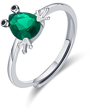 Frosch Ring für Damen,925 Sterling Silber Frosch Offene Verstellbarer Ringe Süßer Tier Schmuck Hypoallergene Fingerring Valentinstag Geschenke Valentinstag für Frauen Herren Mädchen