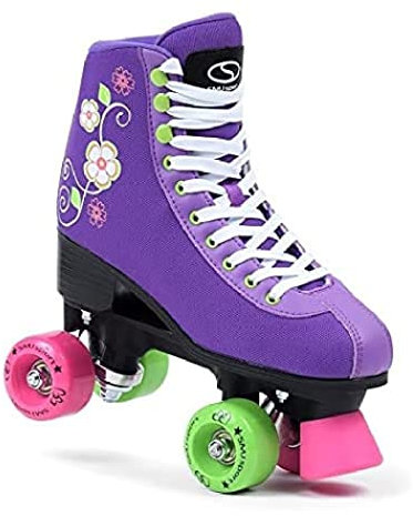 SMJ sport Damen Klassische Retro Rollschuhe | ABEC7 Kugellager | Mint Rosa Mädchen Classic Roller Skates Inliner Inlineskates | Gr. 35, 36, 37, 38, 39, 40, 41 (Lila (Premium), 41)