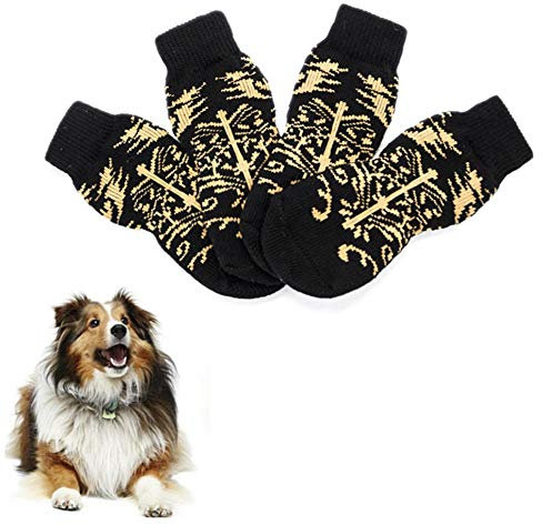 BOduShang Hundeschuhe rutschfest Hunde Schneeschuhe Sanft Schneeschuhe FüR Hunde Tragbar Hunde Schuhe Schnee for Drinnen Draussen Reise Wandern Vier Jahreszeiten d,3XL