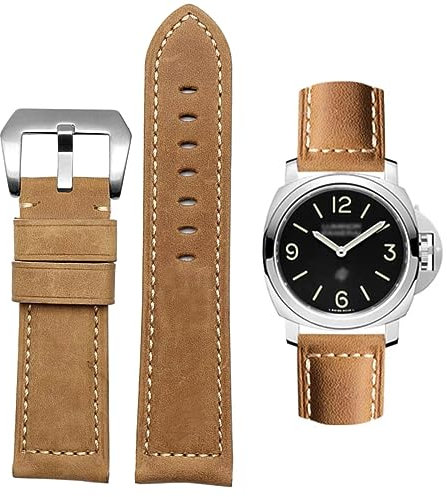 AIYIRUO Uhrenarmband, Vintage Leder Ersatz Armband,Armband für Uhren, Echtleder Ersatzarmband 20mm 22mm 24mm 26mm für Panerai