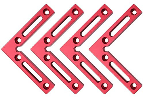XUNTOP Positionierwinkel Winkel Klemme 4PCS 90 grad 120x120 mm Aluminiumlegierung rechtwinkliges Positionierungslineal Eckspannwinkel Holzklemmen Holzbearbeitungswerkzeug