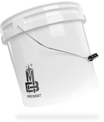 Magic Bucket | Wascheimer für Auto Handwäsche Weiß | 3,5 US GALLONEN ca. 13 Liter | kompatibel mit Grit Guard, Detail Guardz Dirt Lock, Chemical Guys Dirt Trap, Gamma Lids