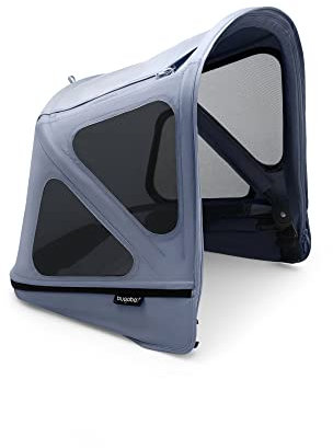 Capota ventilada Bugaboo Donkey, Extensible para una cobertura adicional y una protección solar óptima, Repele el agua, Compatible con Todos los Carritos Bugaboo Donkey, Azul Costero