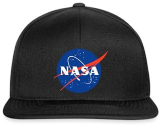 Spreadshirt NASA Classic Logo Snapback Cap, One Size, Schwarz/Schwarz
