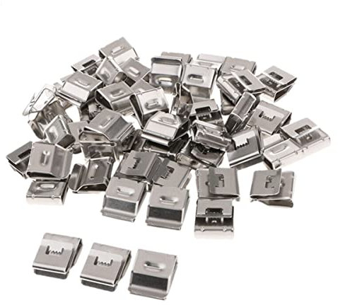 RANRAO 100 Stück Solarmodul Kabelclips Photovoltaik Kabelclips Anhängerrahmen Drahtklemmen Clips Edelstahl Edge Clip Solar PV Kabel Value Kabelbinder Edelstahl
