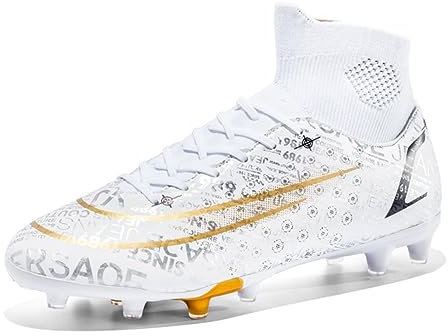 BINBINNIAO Zapatos de Fútbol para Hombres y Mujeres Calzado de Fútbol Masculino Calzado de Fútbol Transpirable Césped Alto Spikes FG/AG Calzado de Fútbol al Aire Libre