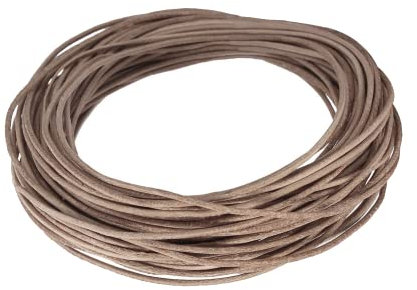 Cordon en cuir naturel de 2 mm et 3 mètres - Fil rond en cuir de vache pour fabrication de bracelets, colliers, bijoux, loisirs créatifs