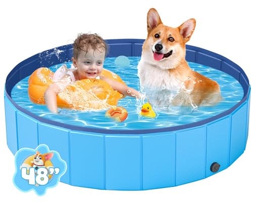 YSJILIDE Hundepool, 120 x 30CM Hundepools für Kleine, Mittlere & Große, PVC Faltbare planschbecken für Kinder für Abriebfest&rutschfest