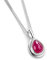 925 Sterling Silver and Ruby Necklace, July Birthstone Gift, Bridesmaid Jewellery, Classic Teardrop Minimal Pink Necklace