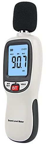 Dezibelmessgerät, LEERCHUANG tragbares SPL-Messgerät, Digitales Geräuschmessgerät 30-130 dB(A) db-Messgerät,Geräuschvolumenmessgerät, Schallüberwachungstester, Grau
