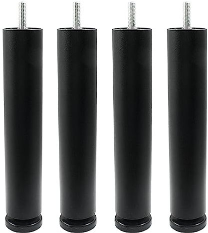 Bonsicoky 8 Inch Black Adjustable Furniture Legs Set of 4, Aluminum Alloy M8 Replacement Sofa Legs for Cabinet, Bed, Cupboard, Desk