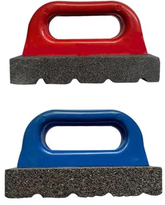Zimpty Masonry Rub Brick Tools, Smoothing Cleaning Removing Marks Tool, Fluted 20-Grit and 60-Girt Silicone Carbide Surface with Plastic Handle Combo