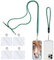 simarro Handykette Universal, 2 Stück Handyketten mit 4er Transparente Ersatz, Verstellbares Telefonband Handy Band Zum Umhängen für alle Smartphone Umhängeband (Grün)