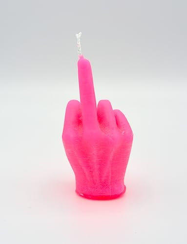 HANDMADE Middle Finger Candle Stinkefinger Kerze Duftkerze NEON Vanille Duft Raumdekoration Design Interieur (neonpink)