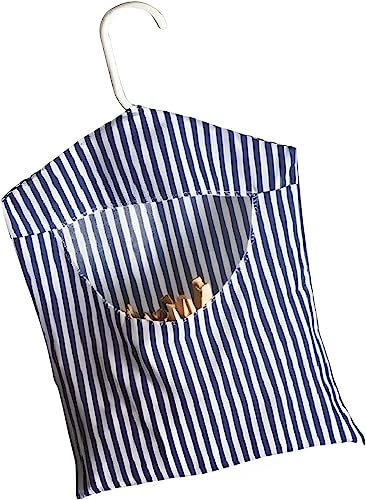 KnnX Fabric Peg Bag with Hanger Clothes Laundry Washing Line Pegs Holder Hanging Storage Basket