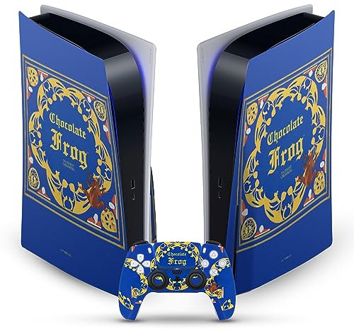 Head Case Designs Offizielle Harry Potter Schokoladenfrosch Grafiken Vinyl Frontplatte Haut Gaming Aufkleber kompatibel mit Sony PlayStation 5 PS5 Disc Edition Console & DualSense Controller
