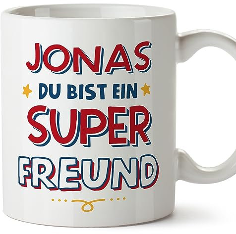 Mugffins Tassen Personalisieren mit Spruch für FREUND - Auf Deutsch - Du Bist Super - 11 oz / 330 ml - Individuell Anpassbar Geschenk