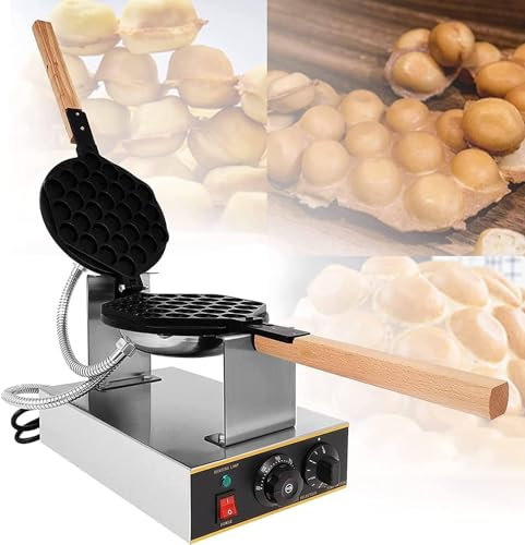Gaufrier Bulles Commercial - Rotation 180 °, Gaufrier Électrique Commercial Aux Œufs Hong Kong, Plage Température: 50-250 ° ℃, Antiadhésif, Contrôle Du Temps 0 À 5 Minutes, Adapté À La Famille