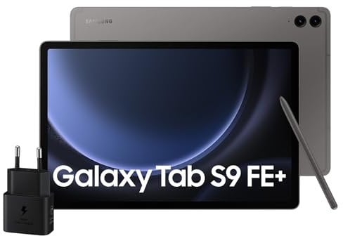 Samsung Galaxy Tab S9 FE+, Caricatore incluso, Display 12.4 TFT LCD PLS, Wi-Fi, RAM 8GB, 128GB, 10.090 mAh, Exynos 1380, Android 13, IP68, Gray, [Versione italiana] 2023