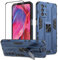 Btstring Case for Oppo A54 5G / A93 5G / A74 5G and Screen Protector Tempered Glass, Heavy Duty Shockproof Tough Armour Case with Stand Protective Personalised Phone Cover - Blue