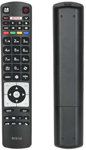 Telecomando RC5118 Compatibile Con Telefunken Smart TV LF43FZ20 LF43WZ20 LU49FZ30 XF43D401 XH32A301 WF43-EA41 WF48-EA41 XF43B400 XF48B400 XF50A401 XU49A401 Sostituzione Controllore Con Netflix Tasti