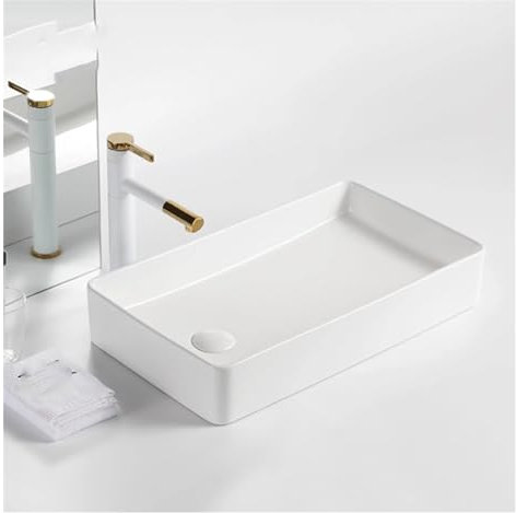 Fregadero De Recipiente Lavabo De Tamaño Pequeño Lavabo sobre Encimera Fregadero Lateral Lavabo sobre Encimera Lavabo Individual Lavabo De Cerámica para El Hogar Fregadero De Contenedor (Un Color A