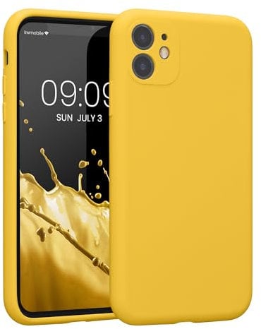 kwmobile Case Compatible with Apple iPhone 11 Case - Slim TPU Silicone Phone Cover - Soft Touch Finish - Radiant Yellow