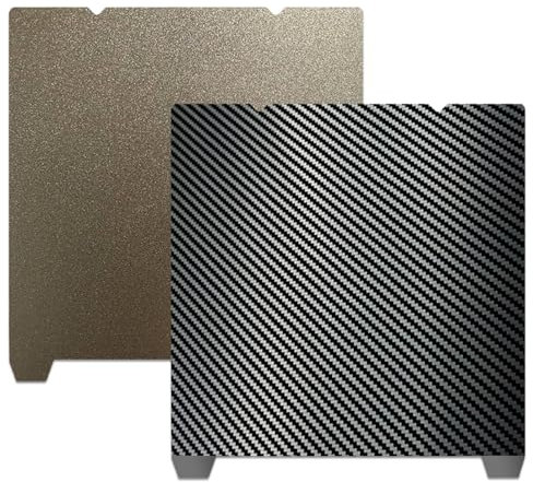 JUUPINE Kohlefaser-PET + strukturierte PEI-Bauplatte für K1 /K1C/ Ender-3 S1 /Ender-3 S1 Pro/Ender-3 V3 KE/Ender-5 S1 3D-Drucker, 235 x 235 mm flexible Plattform-Druckplatte aus Federstahl