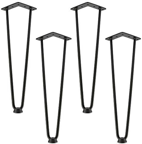 Kedia Tischbeine Metall, DIY Tischbeine Möbelfüße Tischkufen aus Stahl für Schreibtisch, Esstisch, Couchtisch, Tisch (4pcs-50cm schwarz-B)