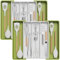 Lifewit Utensil Drawer Organiser, Expandable Large Cutlery Tray for Kitchen, Adjustable Silverware Flatware Holder, Plastic Kitchen Spatula Tools and Gadgets Storage Divider, 2 Pack, Green&White