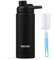 Kiocko Gourde Bouteille Isotherme avec Couvercle à Sport - En Acier Inoxydable - 1l/800ml/600ml - Sans BPA - Anti-fuite - Pour Enfants,école, Sport, Cyclisme, Fitness, Garçons，Fille,Noir