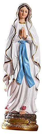 pistro Statue Our Lady of Lourdes Jungfrau Maria, römisch-katholische Skulptur, Kunstharz, Tischfigur, dekorative religiöse Figur für Heimdekoration, 30 cm