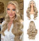 Sapphirewigs 13x4 Lace Front Perücke Milch Tee Blond Synthetische Körper Welle Perücken Damen Party Datum Täglich Tragen Natürlich Aussehen Weihnachten 26inch