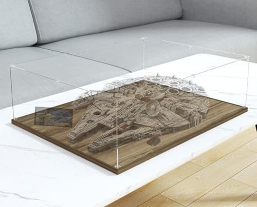 Caikbms Vitrine Acryl Kompatibel Mit Le-go 75192 Millennium Falcon, Staubdichte Aufbewahrungs Und Organisationsvitrine Für Das Modell (Nur Vitrine) A,3mm