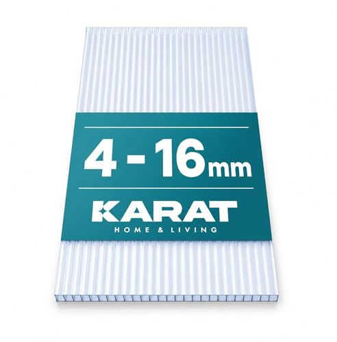 KARAT - Greenhouse Multi-Wall Sheets with High Malleability - 60.5 x 121 cm - Twin-Wall Sheets Double Wall Sheets Made of Polycarbonate (16 mm)