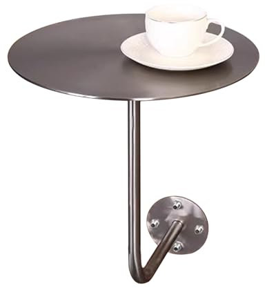 Aioneer Runder Esstisch Couchtisch, Kleiner Moderner Akzent Nachttisch Für Wohnzimmer, Esszimmer, Schlafzimmer, Stehtisch Edelstahl Bistro KneipentischOne Color-40x40x45cm