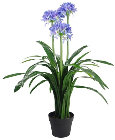 Botanik 90cm Premium Artificial Agapanthus with pot BLUE