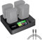 Accsoon toprig LP-E6 LP-E6N LP-E6NH PD60W Chargeur de batterie pour appareil photo 4 canaux avec écran LCD Compatible avec Canon EOS 5D Mark II III IV, 70D, 5Ds, 6D, 5DsR, 80D, 7D, 7D Mark II, EOS 60D
